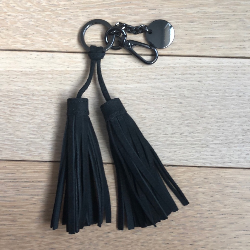 Real suede tassel accessory - Black